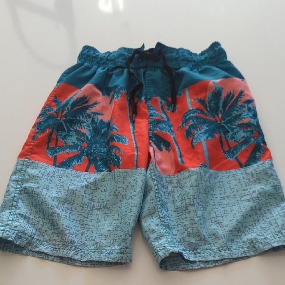 Boys Tropical Palm Tree Swim Shorts - Size Small 8 BNWOT - Picture 1 of 5